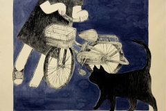 ①くろ　紙本彩色、雲肌麻紙、岩絵具　F50（91×116.7㎝）　￥440000
