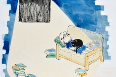 ⑥ひかりの中で　紙本彩色、雲肌麻紙、岩絵具　F8（45.5×38㎝）￥88000