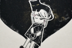 ⑩ねこかぶり《だっこ》　紙本彩色、雲肌麻紙、岩絵具　F3（27.3×22㎝）　￥38500