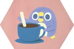 【20】ぺんぐいん(コーヒー) 六角型(30cm) 40,000円（税込み）