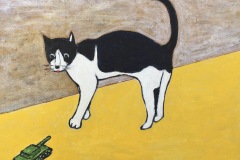 ㉕「ねこ、キャッとする」キャンバス＜成約済＞